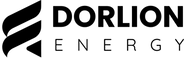 Black Dorlion Energy logo on a solid white background, featuring a stylized abstract emblem and the text 'DORLION ENERGY'.