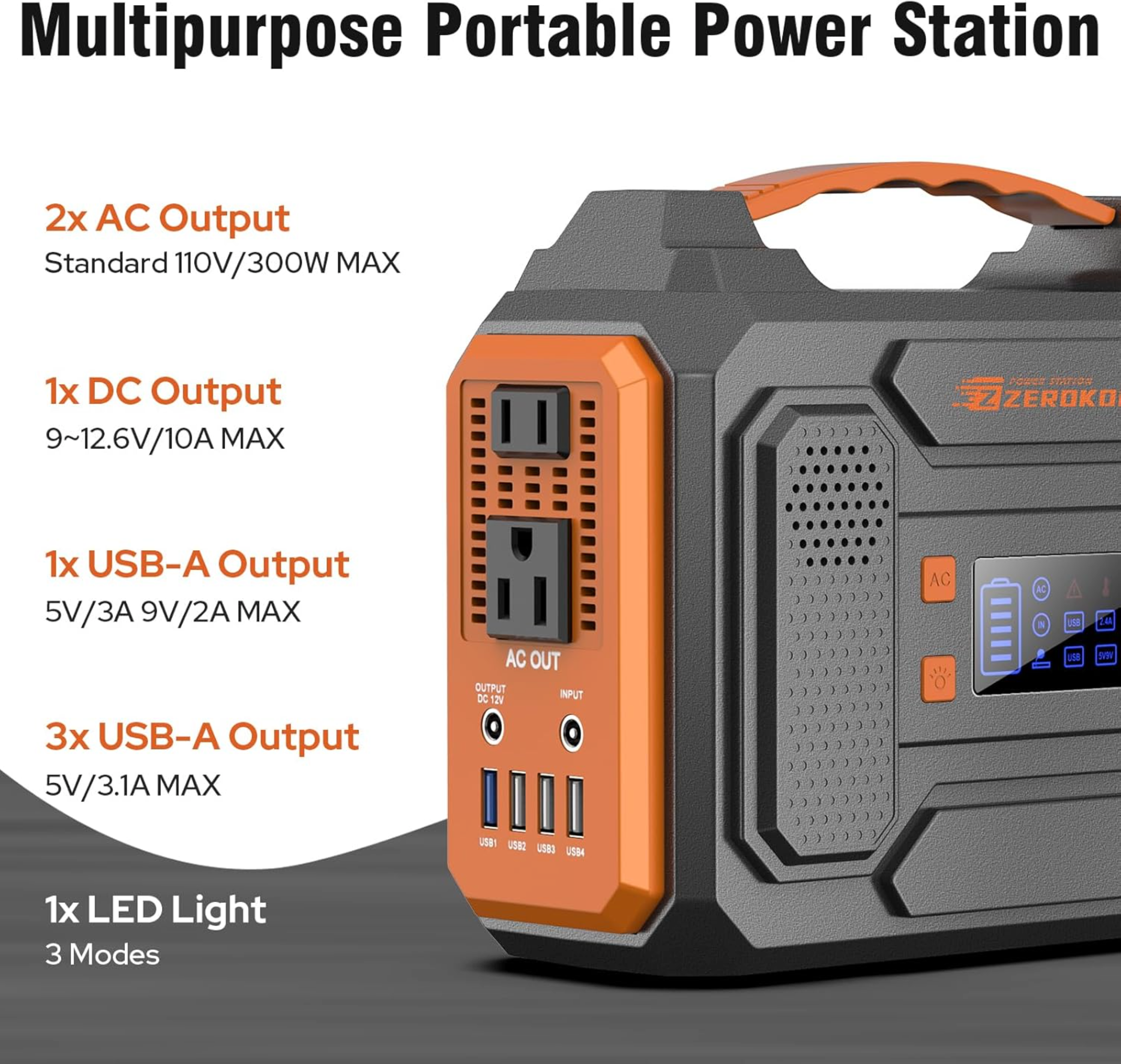 Portable Solar Generator, 300W Portable Power Station