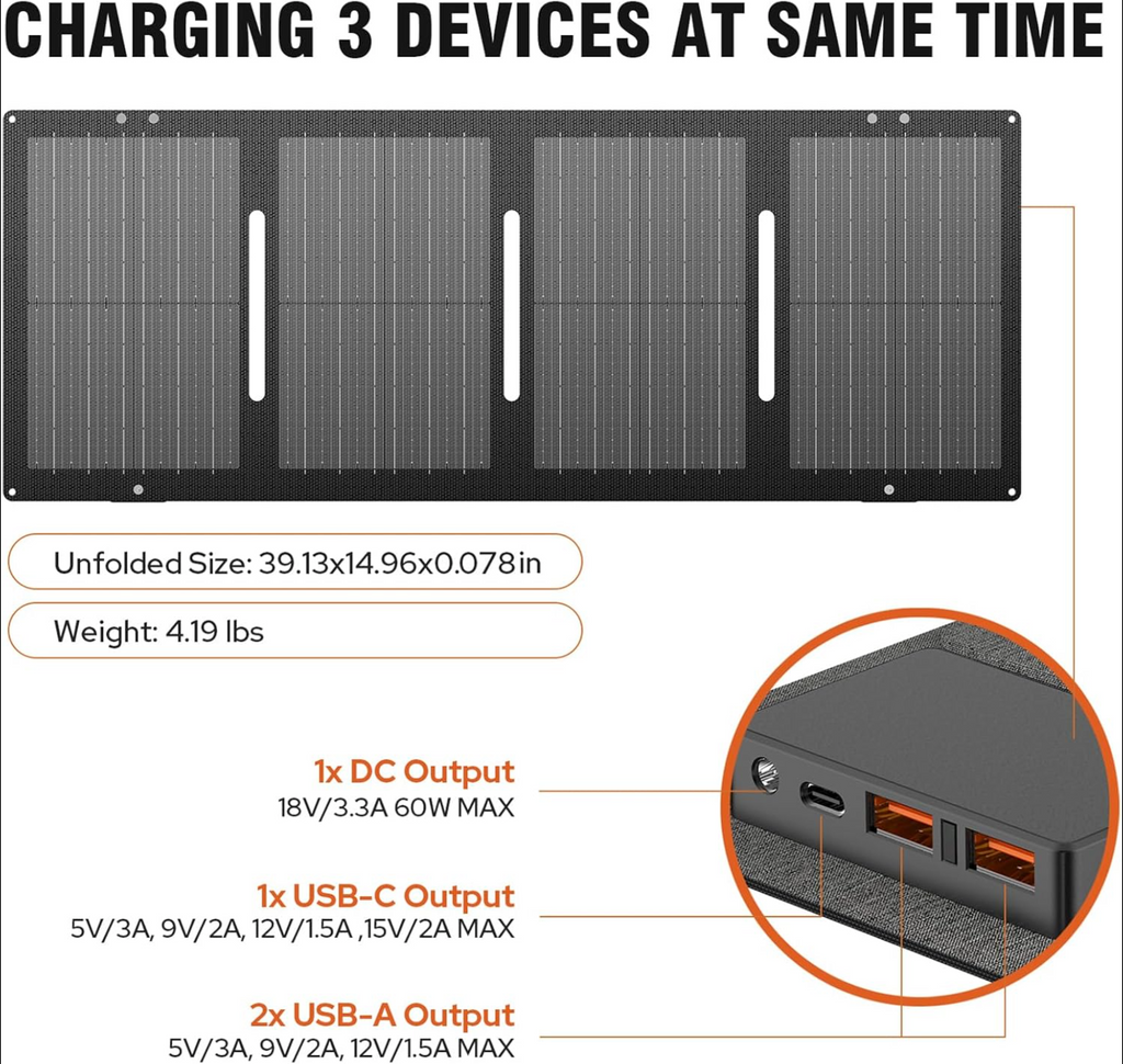 Portable Solar Generator, 300W Portable Power Station